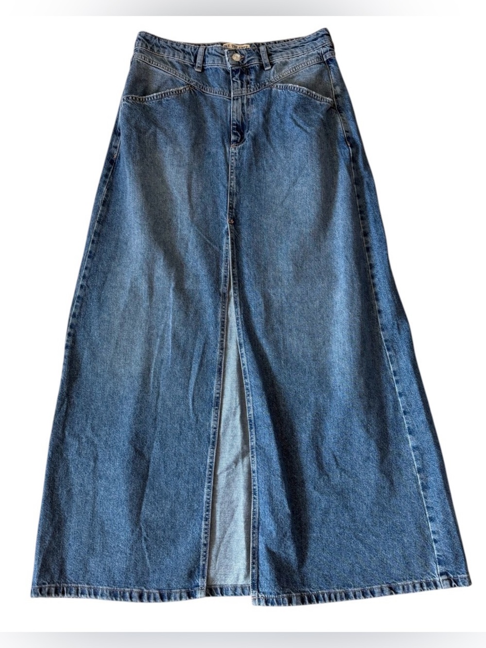 New‼️ Free People 🔥 We The Free Come As You Are Denim Maxi Skirt NWOT - Picture 5 of 11